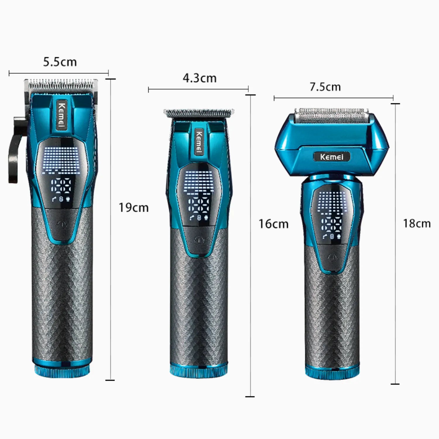 Barber Combo Kemei KM-8559 Cortapelo + Patillera + Shaver Profesional – 3 en 1