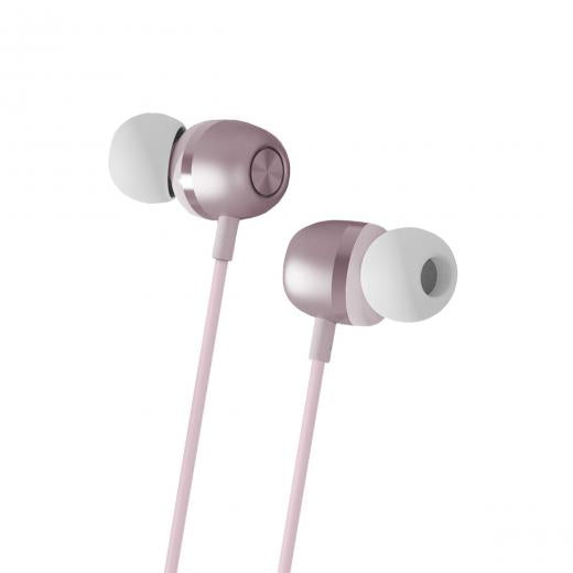 MOVISUN Enjoy P3 Rosado – Audífonos con Cable Jack 3.5 mm, Diseño Metálico, Micrófono Incorporado, Control de Reproducción y Llamadas, 1.20 m