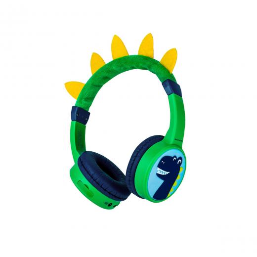 MOVISUN Urban Kids Dinosaurio – Audífonos Inalámbricos para Niños con Volumen Seguro (82 dB), Almohadillas Afelpadas, Bluetooth 5.3, TF, AUX, 13h de Reproducción
