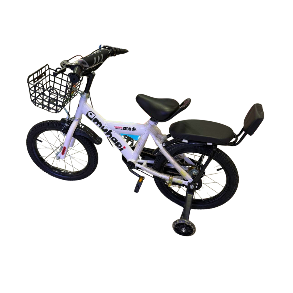 Bicicleta color Blanco para niños Segura Asiento Adicional y Canastilla