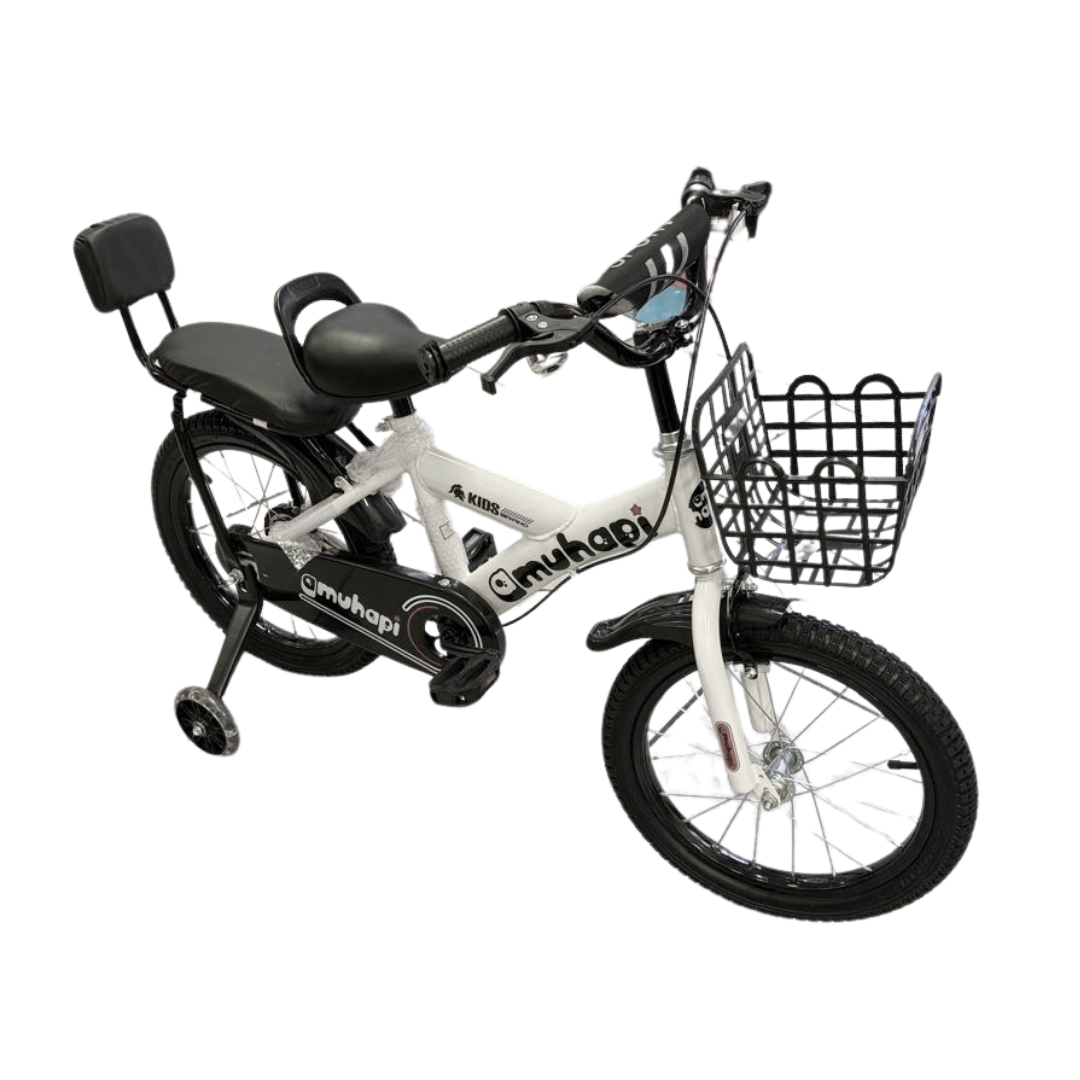 Bicicleta color Blanco para niños Segura Asiento Adicional y Canastilla