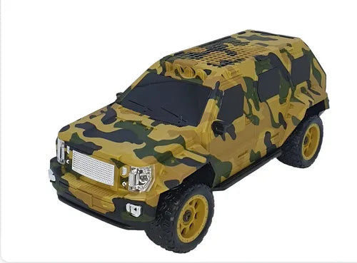 Parlante Portátil con Diseño de Carro – Bluetooth/FM/USB/TF – 8W – Color Camuflage