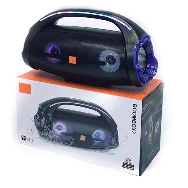 BOOMBOX-altavoz inalámbrico para exteriores, altavoz Boombox 2 resistente al agua con cuerda de mano, color RGB