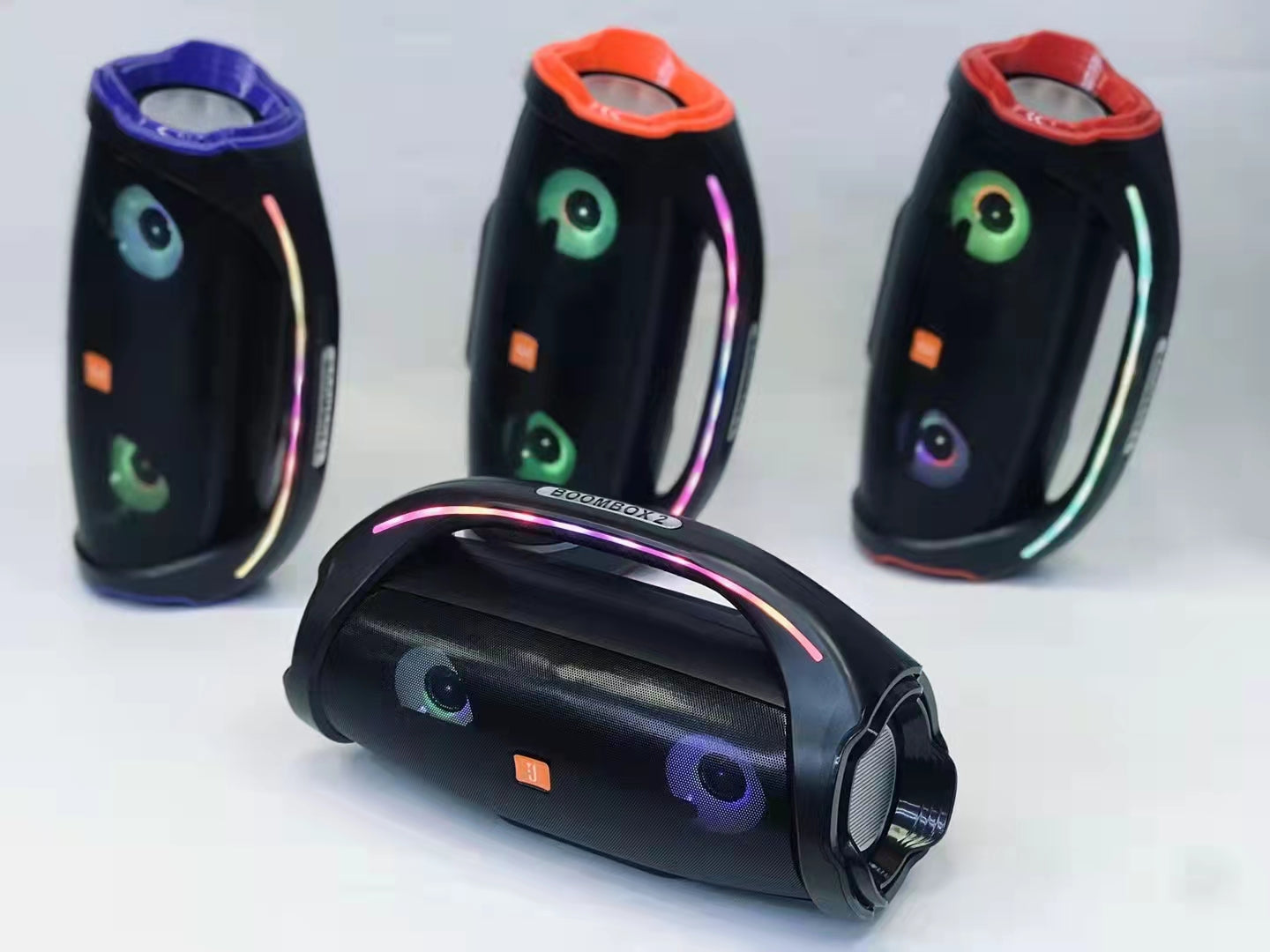BOOMBOX-altavoz inalámbrico para exteriores, altavoz Boombox 2 resistente al agua con cuerda de mano, color RGB