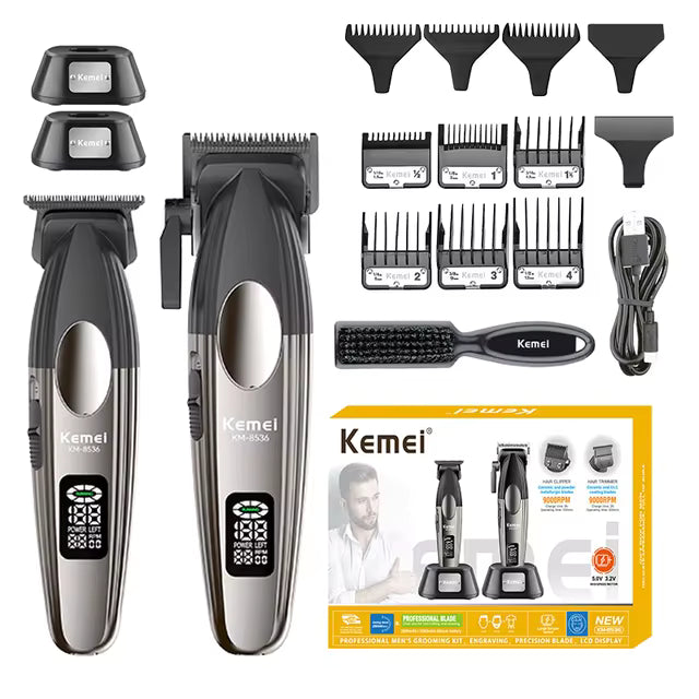 Cortadora de pelo profesional Kemei KM8536 Baber, Máquina para cortar cabello con Base de carga para hombres, cortadora de pelo eléctrica, regalo para hombres