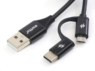 CABLE USB 2 EN 1 / V8-T/C