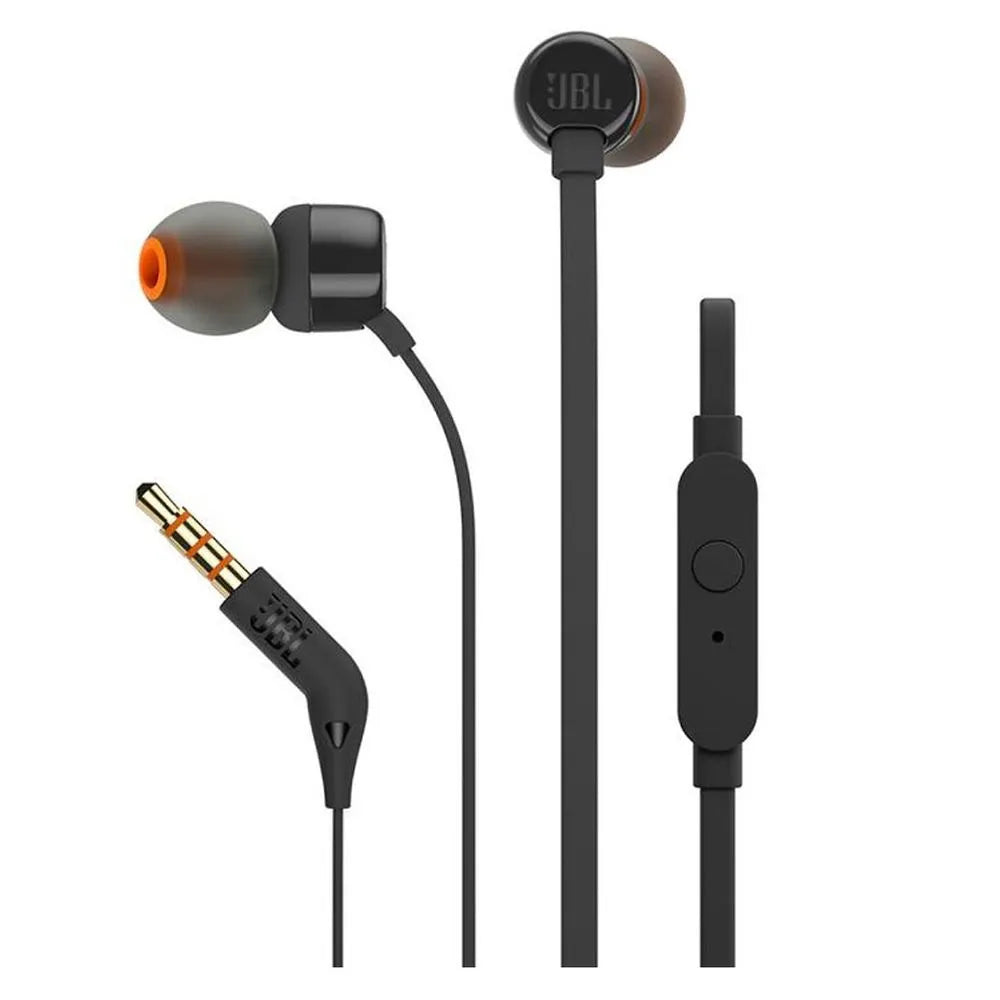 Audífonos Jbl Tune 110 Negros Con Micrófono Y Conector 3.5Mm