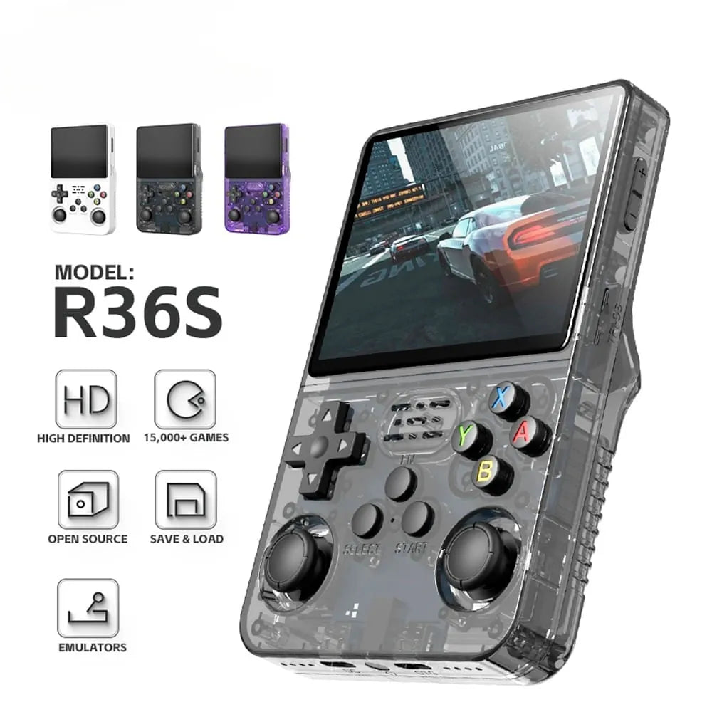 Consola R36S Portatil 128GB 30000 Juegos Negro