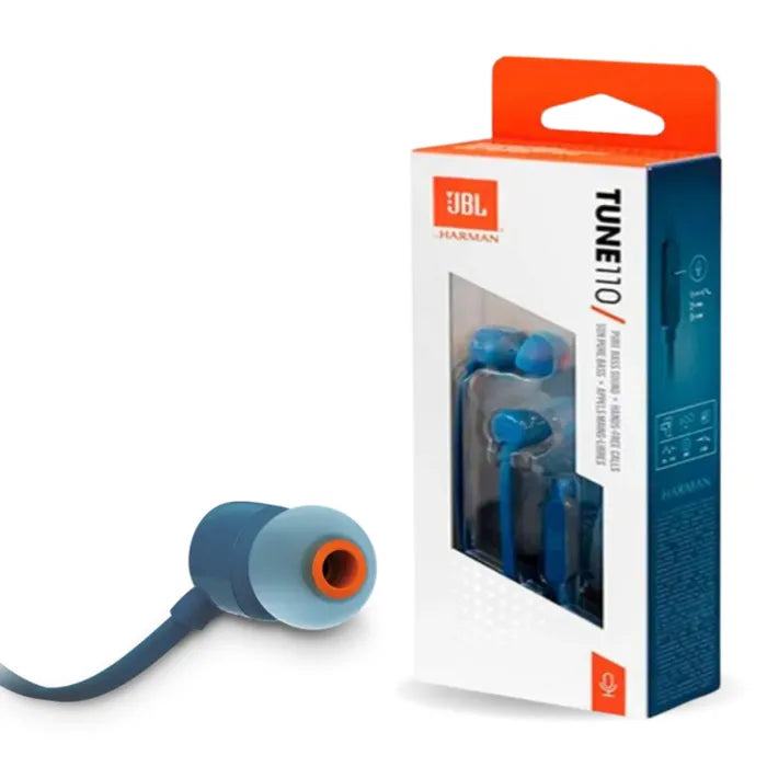 Audífonos Jbl Tune 110 Negros Con Micrófono Y Conector 3.5Mm