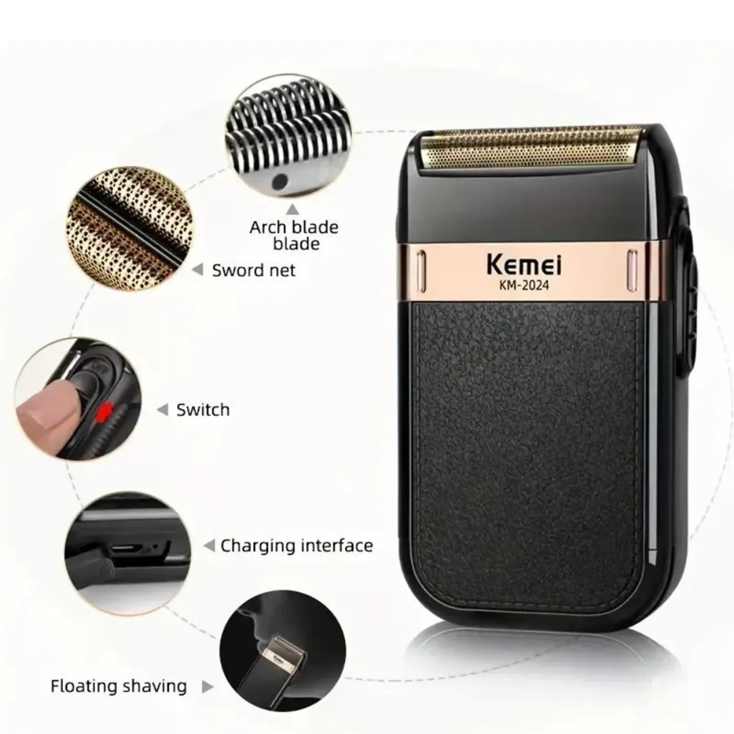 Afeitadora Shaver Profesional Kemei 2024